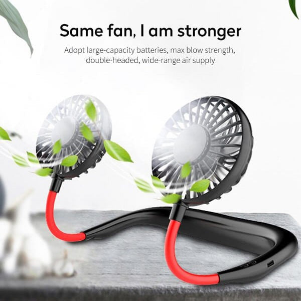 Neck Fan Adjustment Fan Hands-free Hanging Rechargeable Mini Sports Fans 3 Gears Wearable Sport Fan